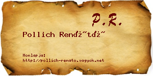 Pollich Renátó névjegykártya